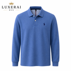 100% cotton high-end brand long sleeve polo shirt new Paul pony embroidery luxury comfort men's business leisure lapel T-shirt