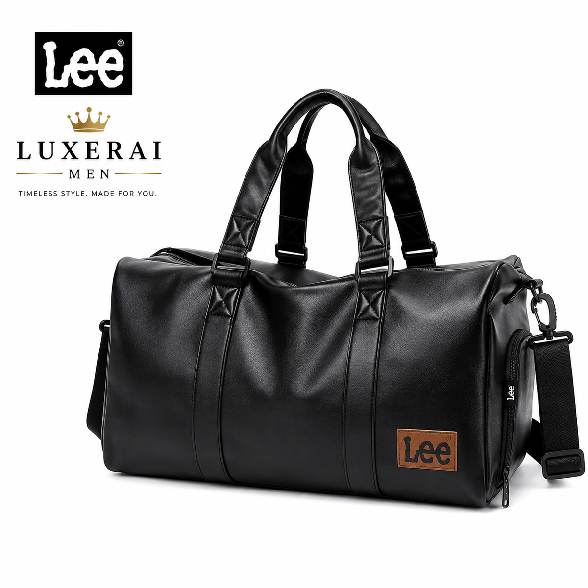 LEE High Quality Waterproof Leather Travel Duffel Bag Dry Wet Shoe Compartment Large Training Luggage Fitness Bag for Women Man