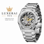 OLEVS Watches Luxury Man High Quality Original Fully Skeleton Automatic Mechanical Watch Stainless Steel Men Watches Gifts Box