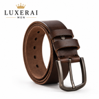 Top Cow Genuine Leather Belts for Men Luxury Designer High Quality Fashion Style Vintage Brown Cowboy Male Belt