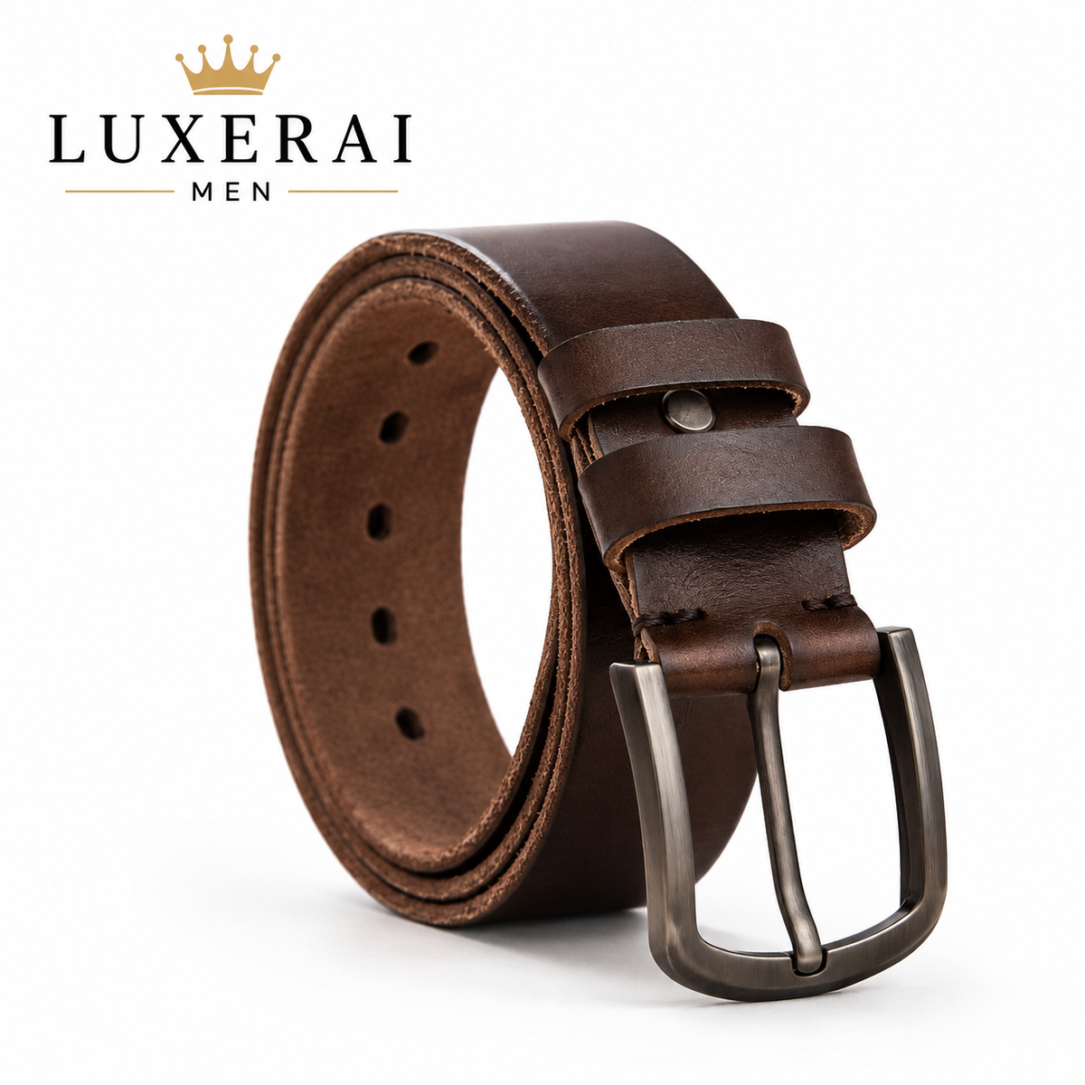 Top Cow Genuine Leather Belts for Men Luxury Designer High Quality Fashion Style Vintage Brown Cowboy Male Belt