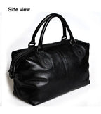 Fashion Genuine Leather Travel Bag Men's Luggage Bags Large Male Duffle Bag weekend Women Shoulder Bag Big Tote Handbag Black