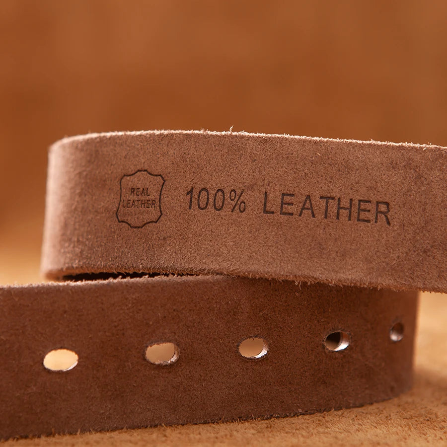 Top Cow Genuine Leather Belts for Men Luxury Designer High Quality Fashion Style Vintage Brown Cowboy Male Belt