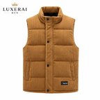 2024 New in Padded Vest Men Zipper Winter Thick Warm Corduroy Sleeveless Jacket Male Autumn Casual Waistcoat Golf Work Wear Coat