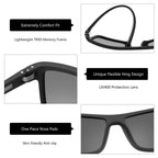 ZENOTTIC Fashion Polarized Sunglasses Shade for Women Men Lightweight TR90 Frame UV400 Protection Square Sun Glasses