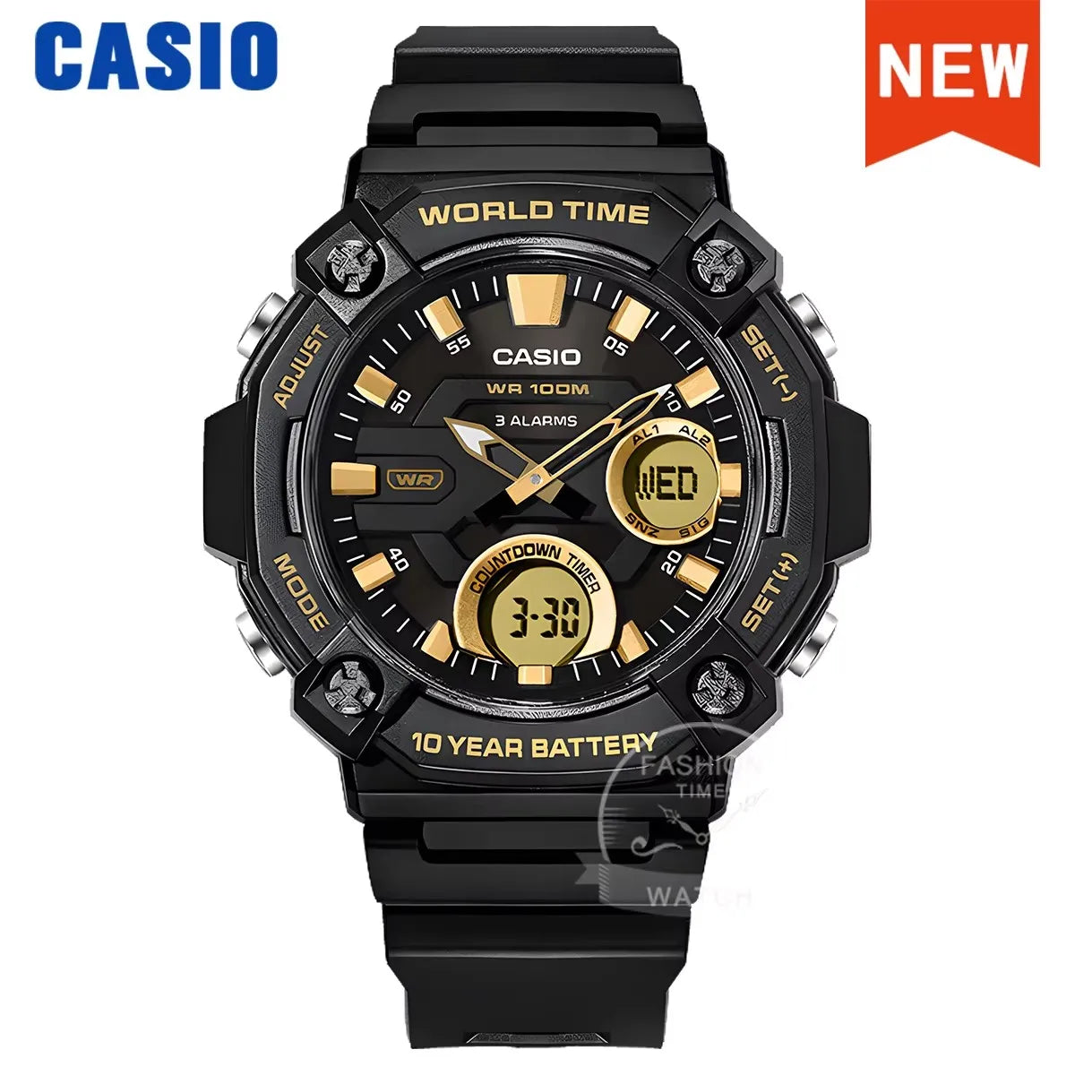 Casio Watch for Men Dual Display Multi-function Electronic Watch AEQ-120W Series