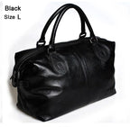 Fashion Genuine Leather Travel Bag Men's Luggage Bags Large Male Duffle Bag weekend Women Shoulder Bag Big Tote Handbag Black