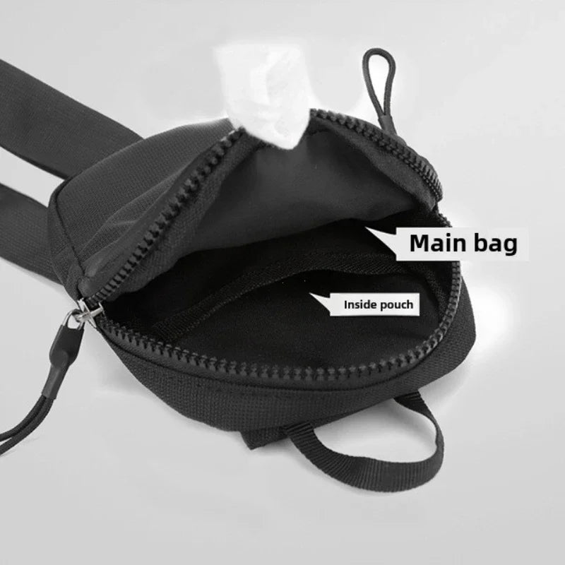 Men Waterproof Sling Chest Pack Fashion Small Black Crossbody Shoulder Zipper Bag Travel Workout Handbag Messanger Bag for Men