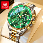 OLEVS 2870 Men's Watches Moon Phase Steel Calendar Chronograph Original Quartz Watch Big Rota Dial Luxury Sports Wristwatches