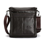 Men's Leather Messenger Bag Business Shoulder Bag Small Crossbody Bag Multi Function Messenger Bag Men's Travel Bag
