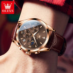 OLEVS 3609 Men's Watch High Quality Multi functional Waterproof Luminescent Quartz Watch Luxury Brand Men's Watch Montre Homme