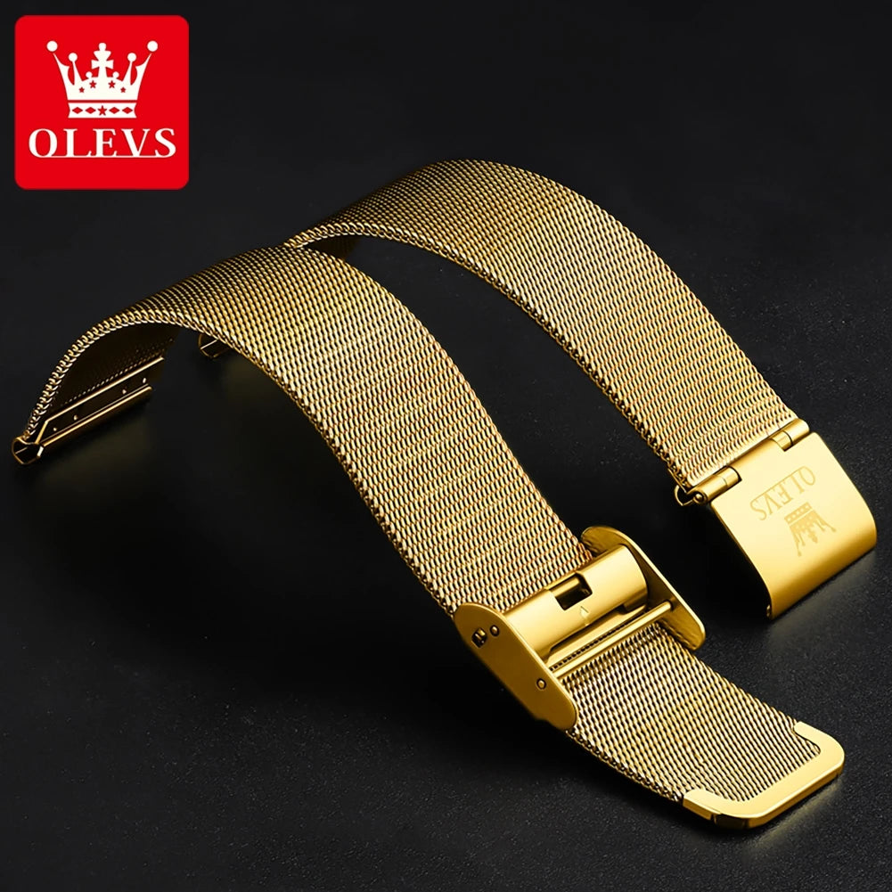 OLEVS Mens Watches Top Brand Luxury Gold Quartz Watch for Men Stainless Steel Warterproof Fashion Ultra Thin Men Wristwatch