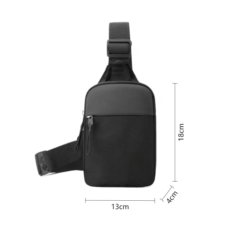 Men Waterproof Sling Chest Pack Fashion Small Black Crossbody Shoulder Zipper Bag Travel Workout Handbag Messanger Bag for Men