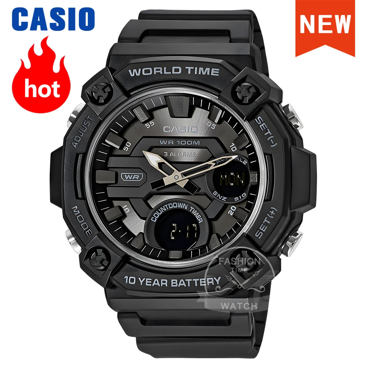 Casio Watch for Men Dual Display Multi-function Electronic Watch AEQ-120W Series