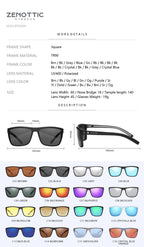 ZENOTTIC Fashion Polarized Sunglasses Shade for Women Men Lightweight TR90 Frame UV400 Protection Square Sun Glasses