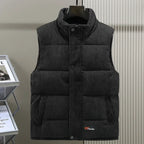 2024 New in Padded Vest Men Zipper Winter Thick Warm Corduroy Sleeveless Jacket Male Autumn Casual Waistcoat Golf Work Wear Coat